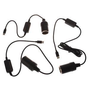 자동차 담배 라이터 소켓 암 컨버터 어댑터 코드, USB C 타입 to 12V, 진공 청소기용