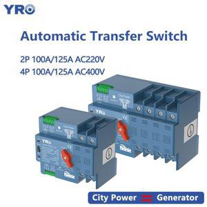 ATS 2P 4P 100A 125A 220V 400V 발전기 또는 PV 에너지 용 이중 전원 자동 전환 스위치-도시 스위치