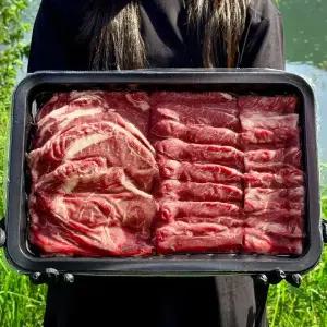 돌쇠네 국내산 1등급 소 한마리 모둠 1kg (꽃등심, 채끝살, 갈비살, 부채살)
