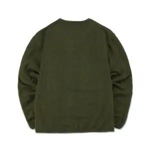 COLUMBIA UNIVERSITY FLAG COLLARLESS QUILTING FLEECE JACKET 다크카키
