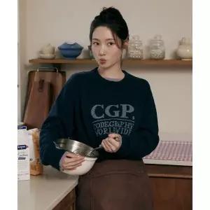 코드그라피 CGP 우먼 스퀘어 로고 니트_다크네이비 850510