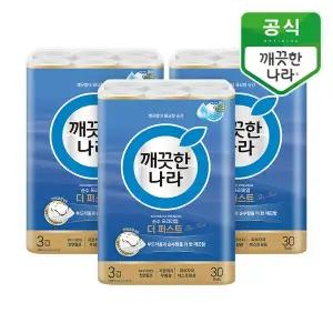 [깨끗한나라] 4겹 순수 프리미엄 더퍼스트 25m 30롤 3개