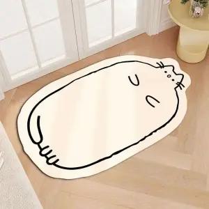 미끄럼방지 고양이 규조토 발매트 매트 40x60 화이트 (WFK2MSJ)
