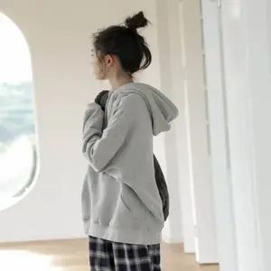 기모 후드티 간절기 레터링 편안한 스티치 융털