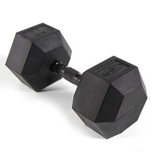 [바디엑스] [낱개] 육각아령 고무덤벨 22kg 블랙그립 네츄럴고무