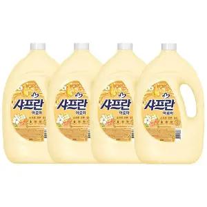 샤프란 아로마 섬유유연제 소프트 코튼 용기 3.1L, 4개