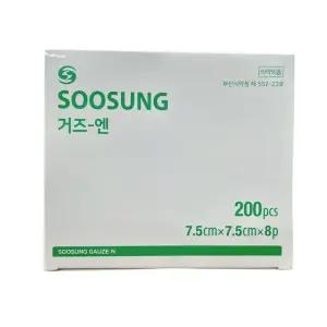 수성 접은거즈 7.5cmx7.5cmx8p 200매 부직포 소독 드레싱 가아제