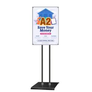 삼화 고급형 A2 무여백 자석식 포스터 스탠드 2폴 사각 JMP-A2QB