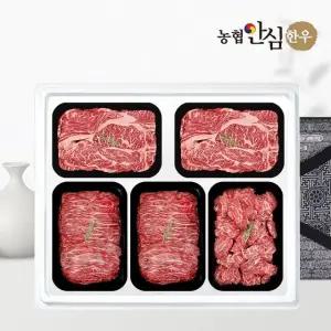 [농협안심한우] 1등급 한우 선물세트 구이정육6호 2kg (등/등/불/불/국)
