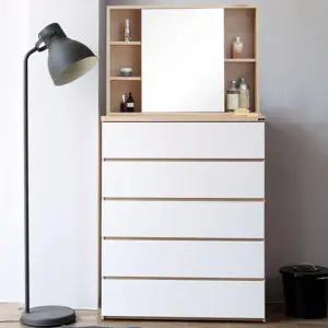 아트박스/인터데코 화장대서랍장 83cm (5단서랍장+수납거울) SJ1560T
