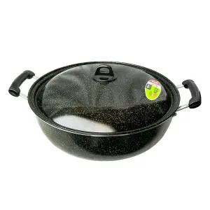 남선러브송 마블 튀김팬 45cm/코팅/경질/대형/볶음/튀김/급식/식당/매장용/대용량/조리/양수/솥/냄비