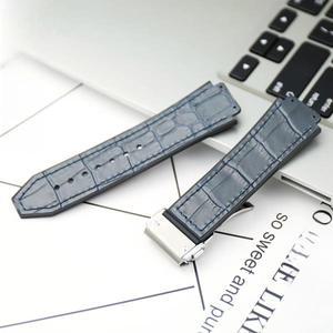 악어 패턴 정품 가죽 시계 밴드, Hublot Yubo 볼록 인터페이스 방수 액세서리, 도구 포함, 19mm