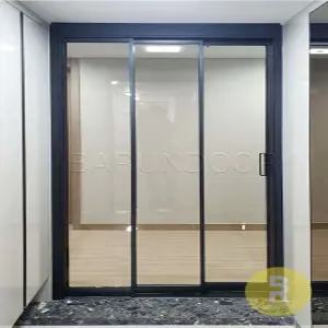 01번 초슬림3연동중문 블랙 투명강화유리 // 현관중문,시공비포함,소음차단,반려견안전,맞춤제작,아파트빌라중문