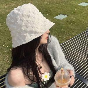 은창)격자 엠보 러블리 벙거지 모자 봄 여름 가을