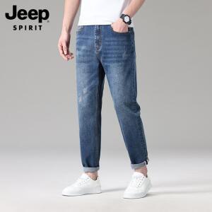 JEEP 지프 봄 남자 와이드 일자 슬림 청바지 워싱 데님팬츠