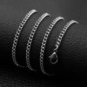 [하프클럽/]써지컬스틸 커브체인 목걸이(4mm)
