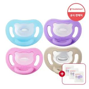 [즉시할인10%] 더블하트 소프트버디 올실리콘 통잠 쪽쪽이 (S~L)+수딩젤 견본 3개