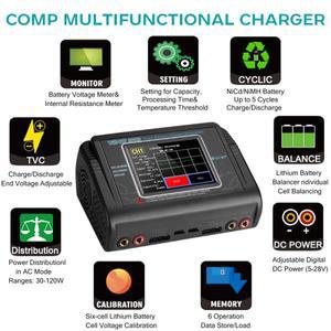 HTRC T240/T400 Lipo 충전기 듀오 AC 150W DC 240W 10A 터치 스크린 장난감 용 듀얼 채널 배터리 밸런스