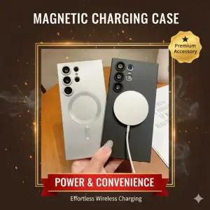 갤럭시 S25 S24 S23 FE S22 울트라 플러스 S21 S20 A 05 S 15 35 55 06 16 용 Magsafe 매트 케이스 용 자기 무선 충전기