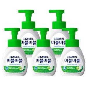 크리넥스 버블버블 포밍 핸드워시 퓨어애플향 250ml x 5개 거품비누 손세정제 미세먼지 온가족용 손씻기