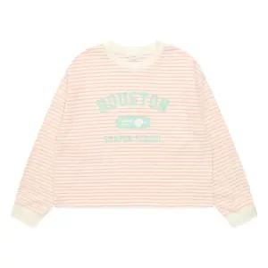 [에꼴리에] 여아스트라이프 레터링 티셔츠23A0451_PK
