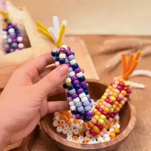 [오피스스쿨] 토단 보석 비즈 옥수수 키링 만들기 1인세트 (2종 택1) DIY 취미 집콕놀이세트 비즈아트 모루공예 키링꾸미기