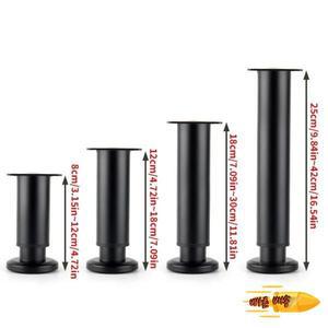 4pcs 조정 가능한 높이 가구 지지대 다리 검정색 텔레스코픽 테이블 침대 프레임 TV 캐비닛 소파에 사용됨