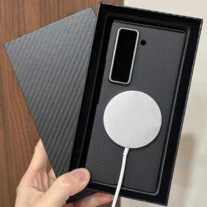 삼성 갤럭시 Z 폴드 SE 스페셜 에디션 W25 5G 글로벌 Magsafe 용 자기 아라미드 카본 전화 케이스