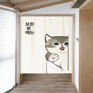 일본 노렌 고양이 커튼 욕실 오픈- 가림막 식당
