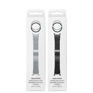 삼성 갤럭시워치8클래식 메탈 스트랩 밴드 with 베젤 링 스티커 46mm