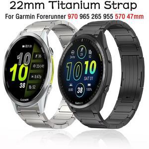 가민 포러너 970 965 및 베누 3 비보액티브 4용 22mm 티타늄 스트랩 (47mm 음악 팔찌 포함)