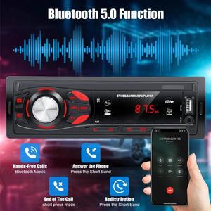자동차 블루투스 라디오  스테레오 핸즈프리 통화 MP3 플레이어 FM 수신기 카드  제어 없음