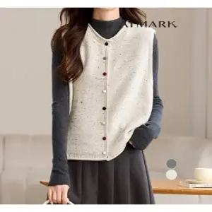 [앳마크]ATMARK 볼버튼라운드니트베스트_AA56VT001G