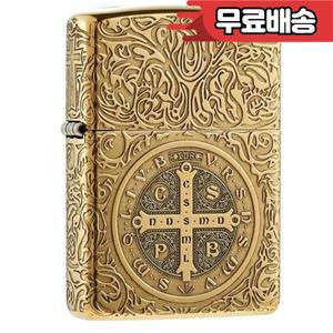Zippo 황금 콘스탄틴 사제 조각  방풍  상자 포함