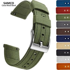 시계 스트랩 시계줄 교체 호환 SAMCO 캔버스 퀵릴리즈 밴드 20MM 22MM 교체용 남녀공용
