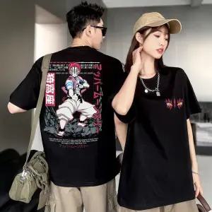 귀멸의칼날 데몬슬레이어 반팔 티셔츠 남녀공용 순면 일본 애니 캐릭터 굿즈