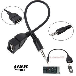 자동차 오디오 케이블 OTG 여성 어댑터 Aux USB MP3 재생 디코더 플래시 드라이브 음악 3.5MM