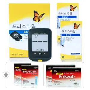 프리스타일 옵티엄 네오 당뇨 검사 혈당측정기 측험지 세트[혈당계+시험지 200매+침 200개+솜 200매]