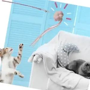 고양이 버블낚시대 장난감 길냥이용 혼자놀이용 낚시대 반려동물 놀이기구 (WFK3FJV)