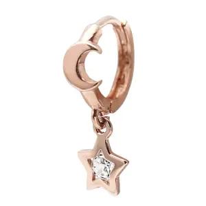 14K GOLD 초승별 원터치 미니 링 금 피어싱 귀찌 한쪽