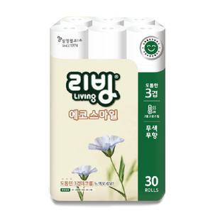 리빙 에코 스마일 3겹 22m 30롤 x 1팩 /화장지