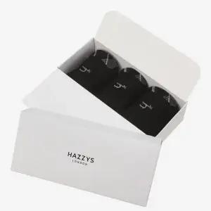 [헤지스](대구신세계)[HAZZYS] 블랙 체크배색 면혼방 중목양말3종세트 HJSS5E153WT