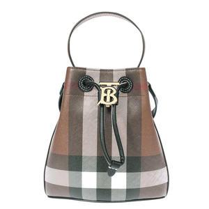 [BURBERRY] 24SS 금장 로고 자이언트 체크 버킷백 브라운 8066213
