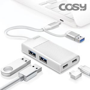 듀얼타입 커넥트 C+A USB 3.2 2포트+C타입 2포트 멀티 허브 PC 노트북 스마트폰 태블릿 맥북 패드 연결