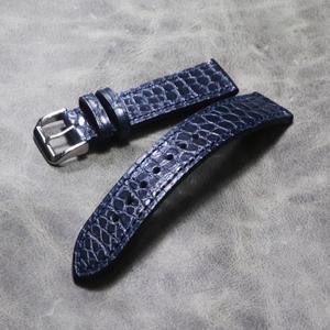IWC 오메가 론진 용 블루 핸드메이드 소프트 얇은 시계 스트랩 18mm 20mm 22mm, 악어 가죽 밴드