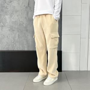 M-3XL 헤비 코듀로이 스판 세미와이드 일자핏 밴딩 카고 밴딩 팬츠