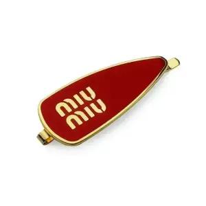 미우미우 헤어핀 5IF147 2F6T F0011 로고 에나멜 여성헤어클립 당일발송