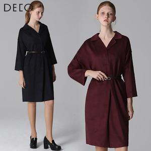 [데코(DECO)] 스웨이드 카라 원피스 (택가격: 169000원)