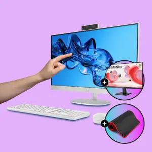 LG 27MR400 모니터  + HP 터치스크린 일체형PC 27-CR0002KR SET 올인원컴퓨터 (한컴 오피스 증.정)