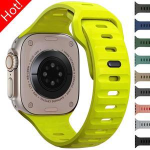 워치 스트랩용 실리콘 밴드, 울트라 2 49mm, 45mm, 44mm, 40mm, 41mm, 38, 42mm, 아이워치 9, 8, 7, 6, 5, SE 4 용 팔찌